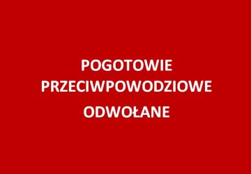 Pogotowie przeciwpowodziowe odwołane