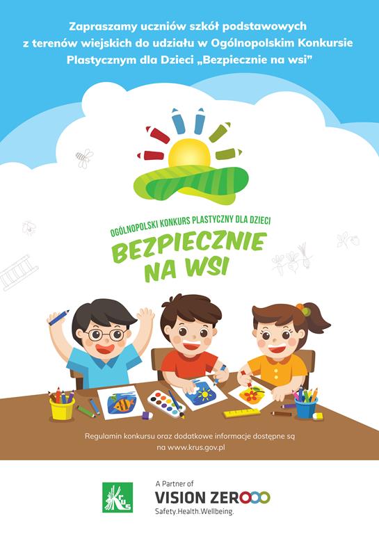 XI Ogólnopolski Konkurs Plastyczny dla Dzieci pod hasłem „Bezpiecznie na wsi mamy – od 30 lat z KRUS wypadkom zapobiegamy”