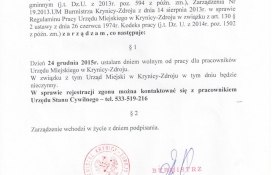 24 grudnia Urząd Miejski w Krynicy-Zdroju nieczynny