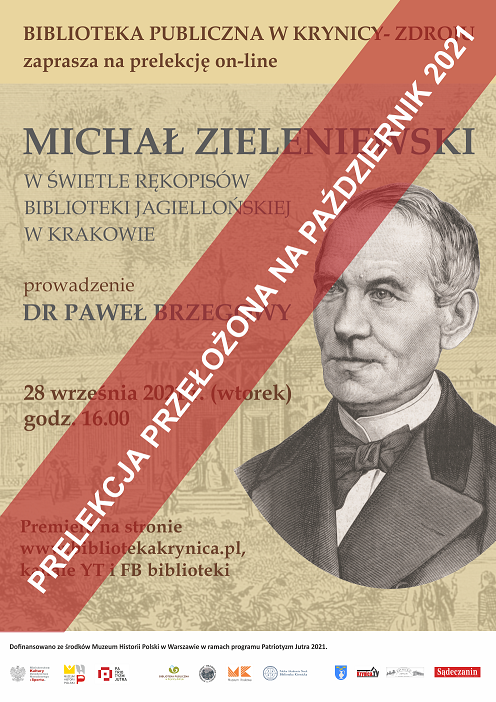 Prelekcja on-line pt. Michał Zieleniewski w świetle rękopisów Biblioteki Jagiellońskiej w Krakowie