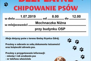 Bezpłatne chipowanie psów w Mochnaczce Niżnej