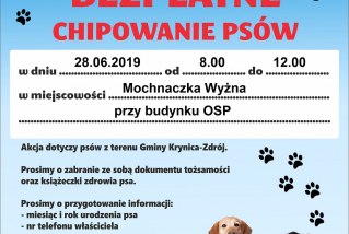Bezpłatne chipowanie psów w Mochnaczce Wyżnej