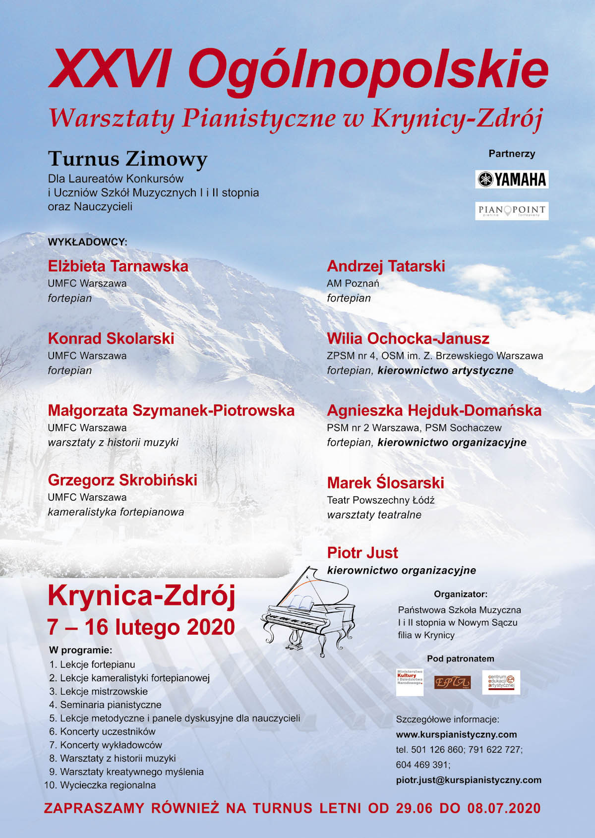XXVI Ogólnopolskie Warsztaty Pianistyczne w Krynicy-Zdroju