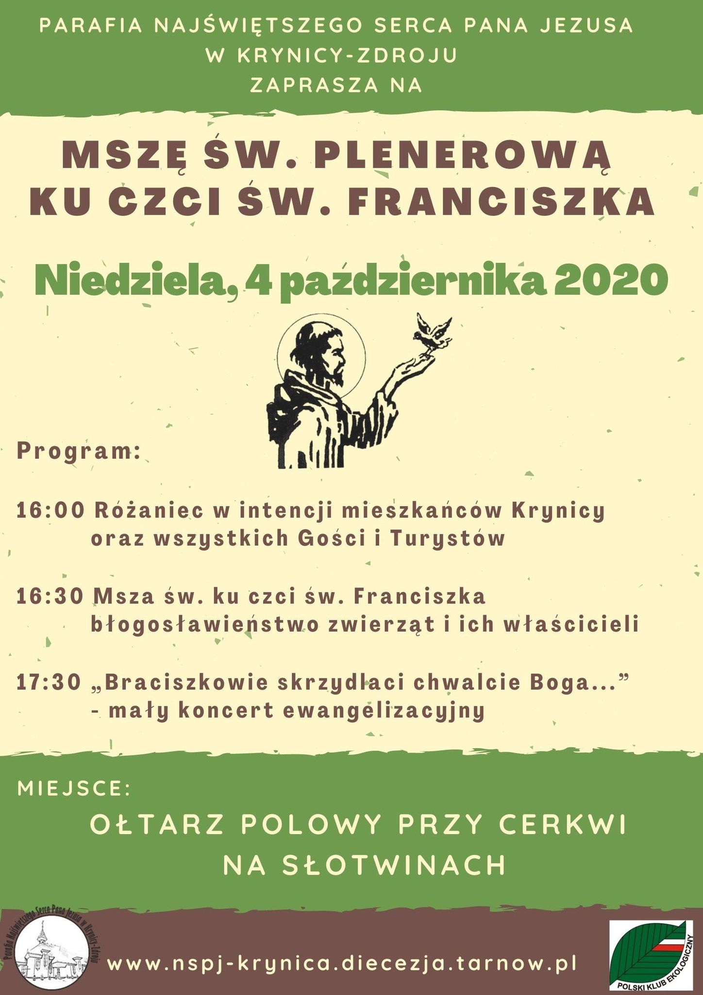 Msza św. plenerowa ku czci św. Franciszka