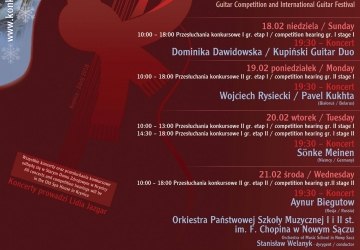 XIX Międzynarodowego Festiwalu Muzyki Gitarowej i Międzynarodowego Konkursu Gitarowego im. Czesława Droździewicza