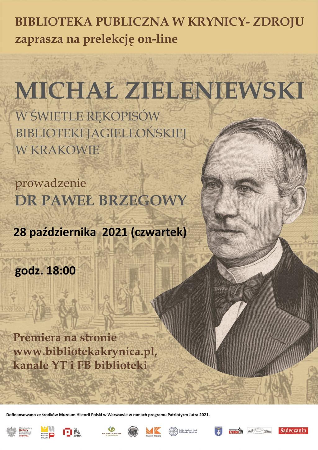 Prelekcja pt. Michał Zieleniewski w świetle rękopisów Biblioteki Jagiellońskiej w Krakowie