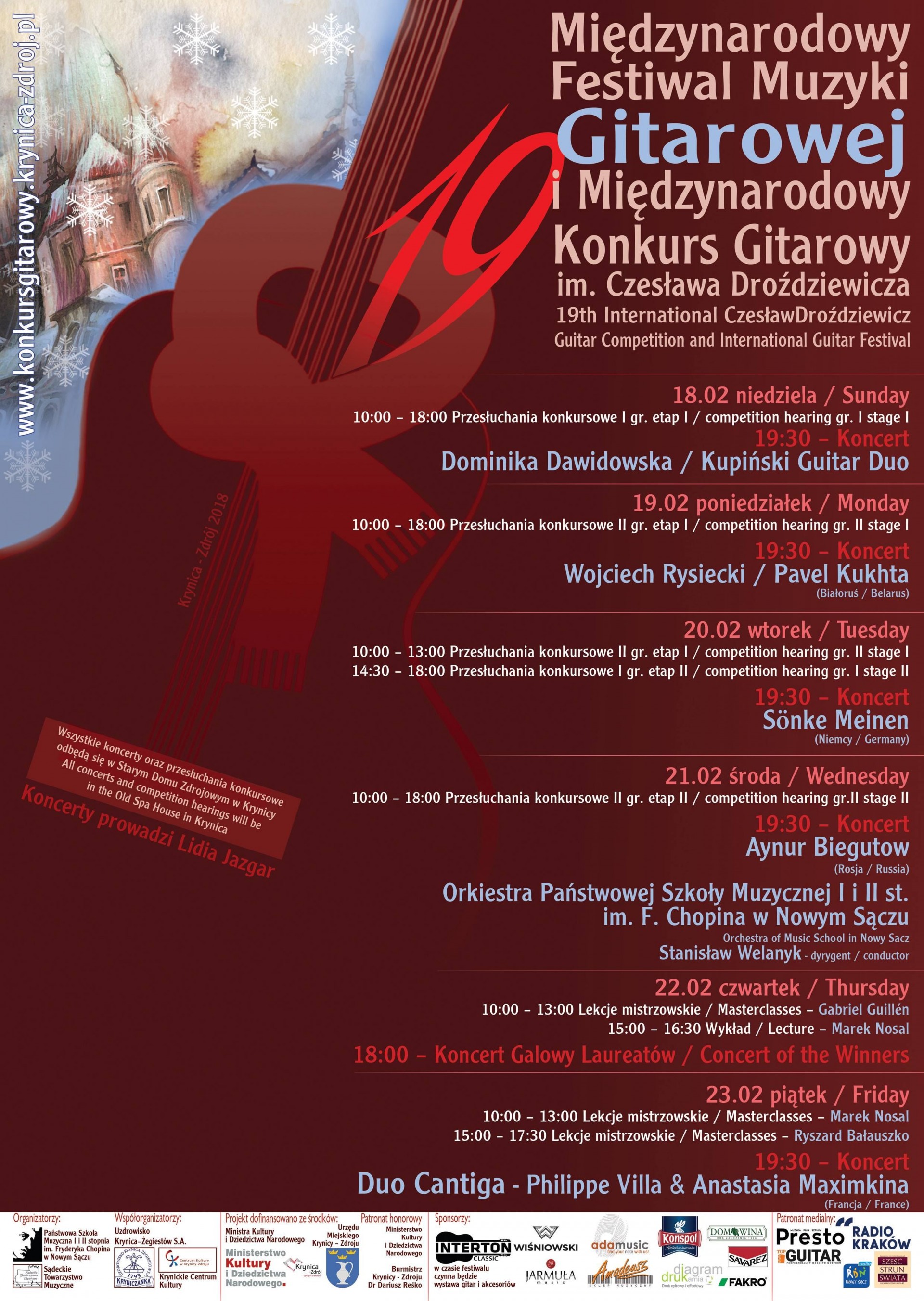XIX Międzynarodowego Festiwalu Muzyki Gitarowej i Międzynarodowego Konkursu Gitarowego im. Czesława Droździewicza