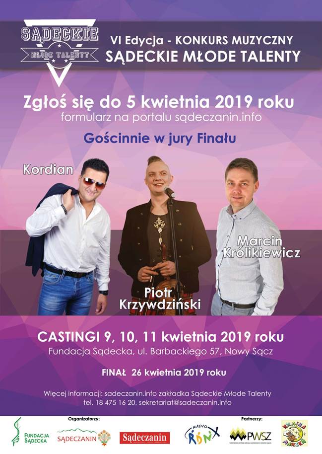 VI edycja konkursu muzycznego „SĄDECKIE MŁODE TALENTY”