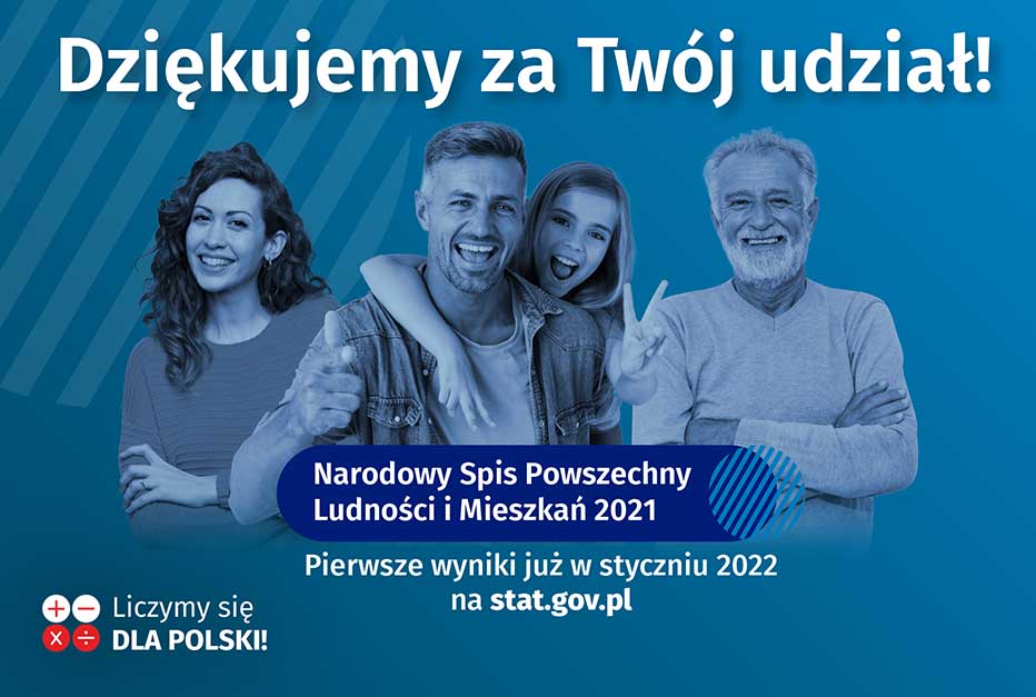 Dziękujemy za Twój udział w Narodowym Spisie Powszechnym 2021
