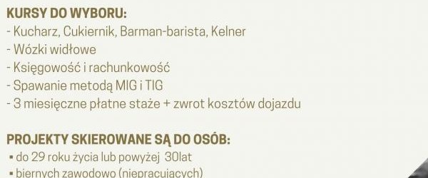 Nabór do dwóch projektów dla osób w wieku do 29 lat i osób powyżej 30 roku życia