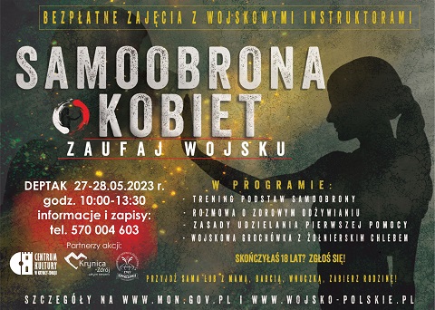 „SAMOOBRONA KOBIET – ZAUFAJ WOJSKU” – RUSZAJĄ ZAPISY NA BEZPŁATNE TRENINGI