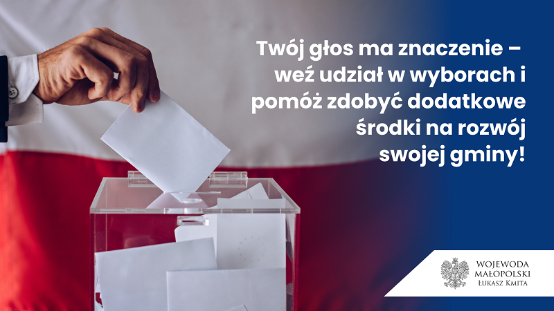 TWÓJ GŁOS MA ZNACZENIE – WEŹ UDZIAŁ W WYBORACH I POMÓŻ ZDOBYĆ DODATKOWE ŚRODKI NA ROZWÓJ SWOJEJ GMINY!