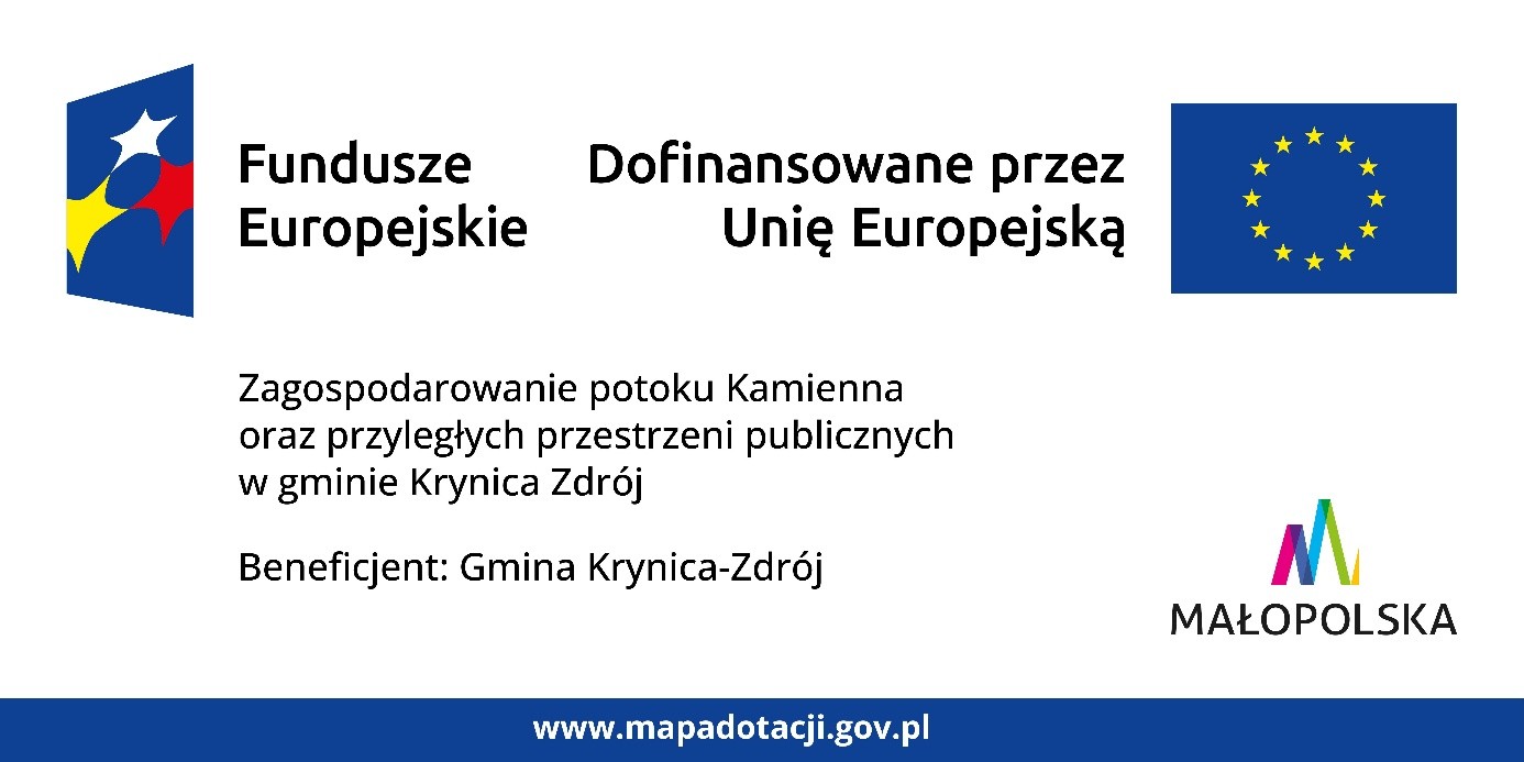 Ogłoszenie o postępowaniu przetargowym: Zagospodarowanie potoku Kamienna oraz przyległych przestrzeni publicznych w gminie Krynica-Zdrój
