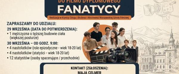 Poszukiwani statyści do filmu dyplomowego