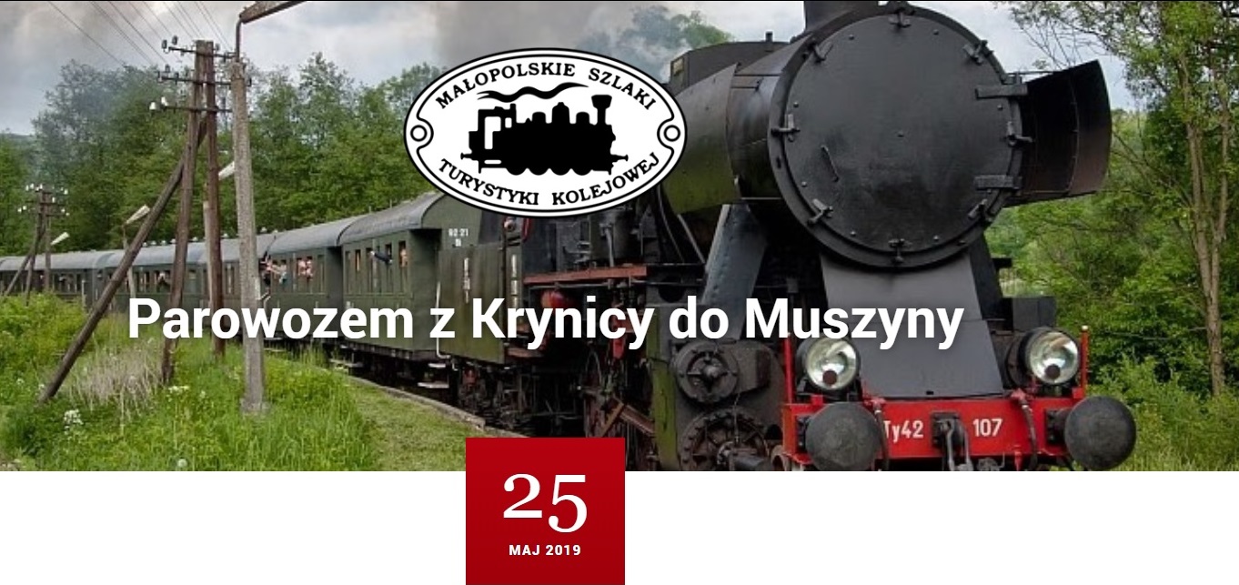 Przejazd pociągu retro na trasie z Krynicy do Muszyny