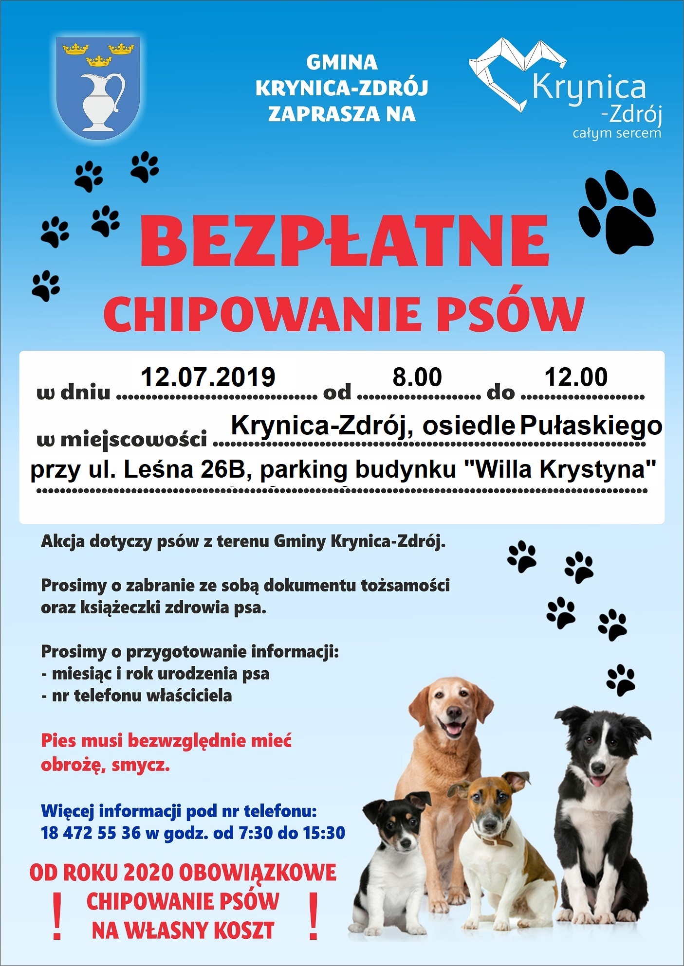 Bezpłatne chipowanie psów - osiedle Pułaskiego