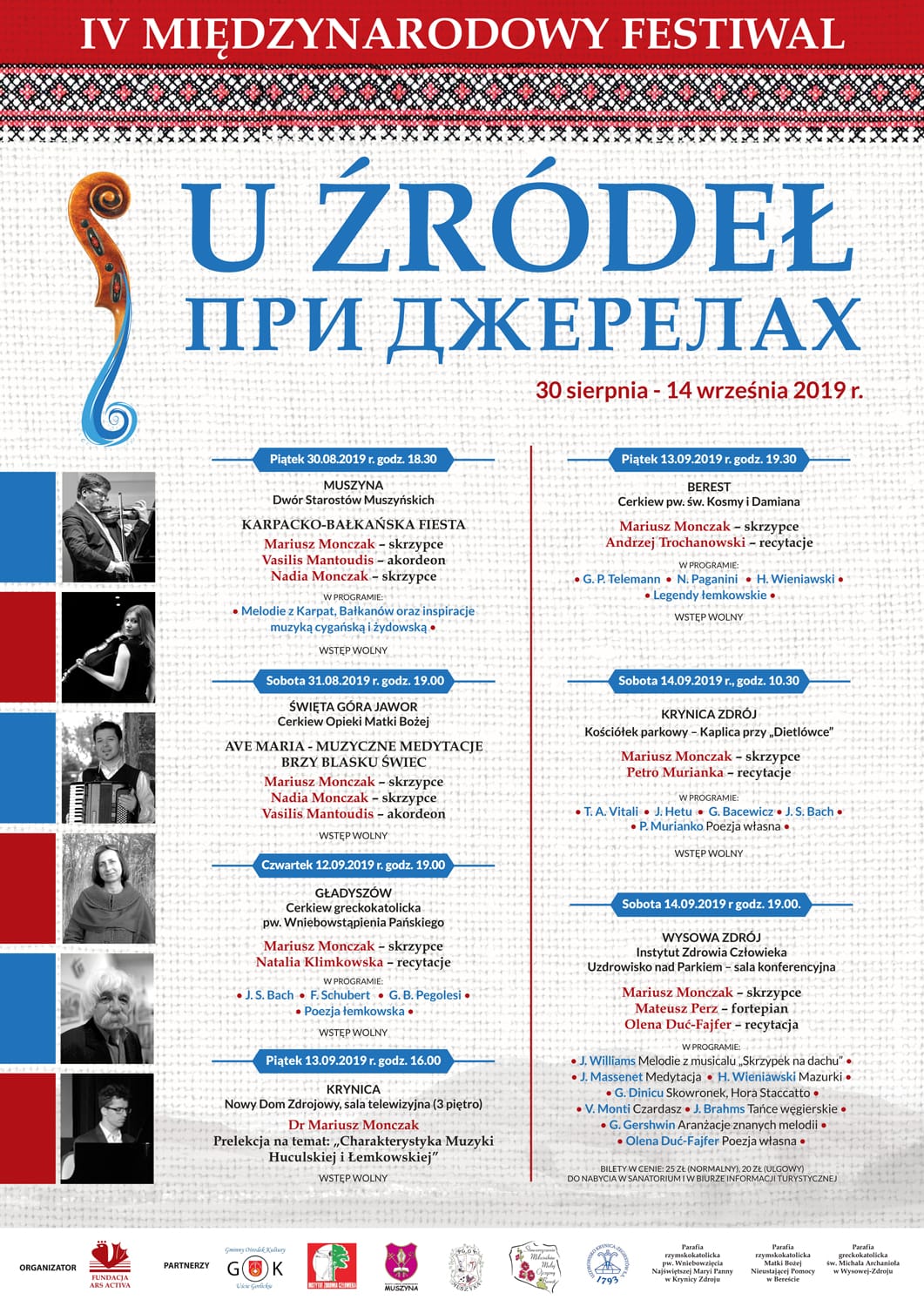 IV Międzynarodowy Festiwal U Żródeł - koncert skrzypcowy, recytacje