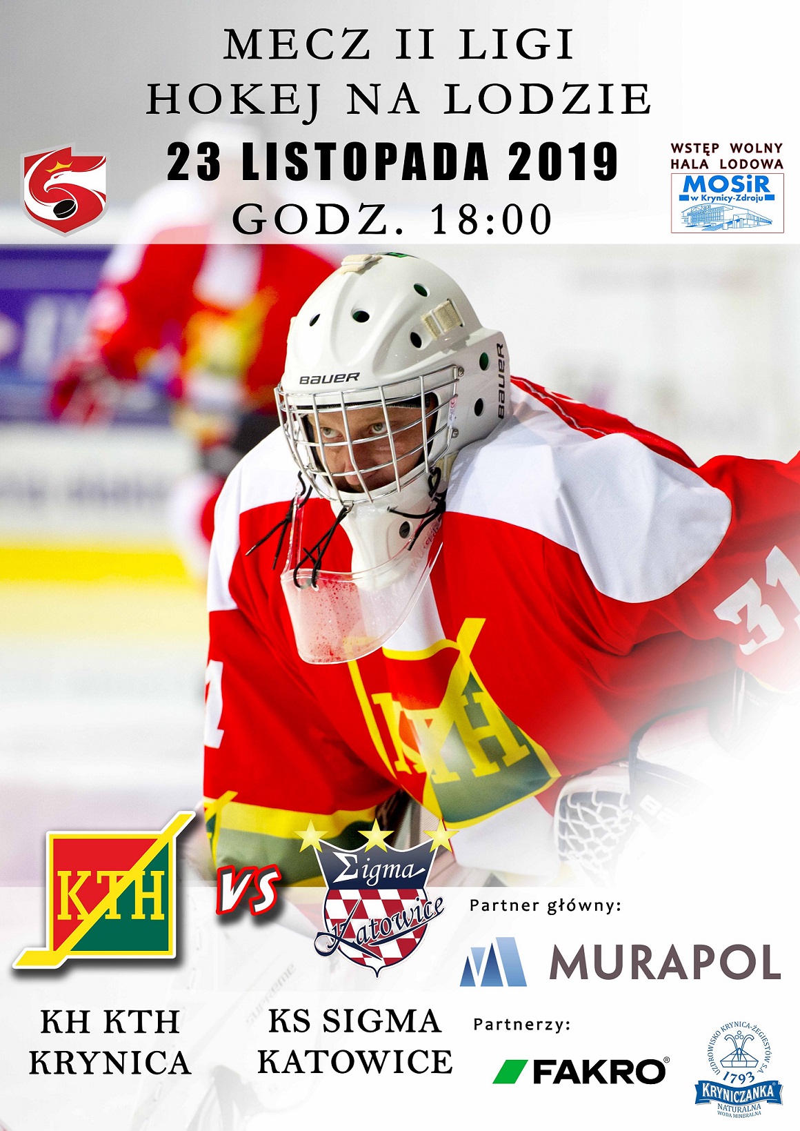 Mecz II ligi hokeja na lodzie KH KTH Krynica vs KS Sigma Katowice