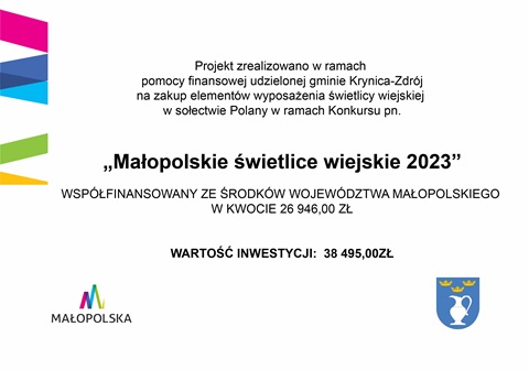 „Małopolskie świetlice wiejskie 2023”