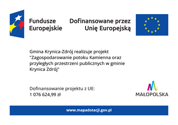 Zagospodarowanie potoku Kamienna oraz przyległych przestrzeni publicznych w gminie Krynica Zdrój