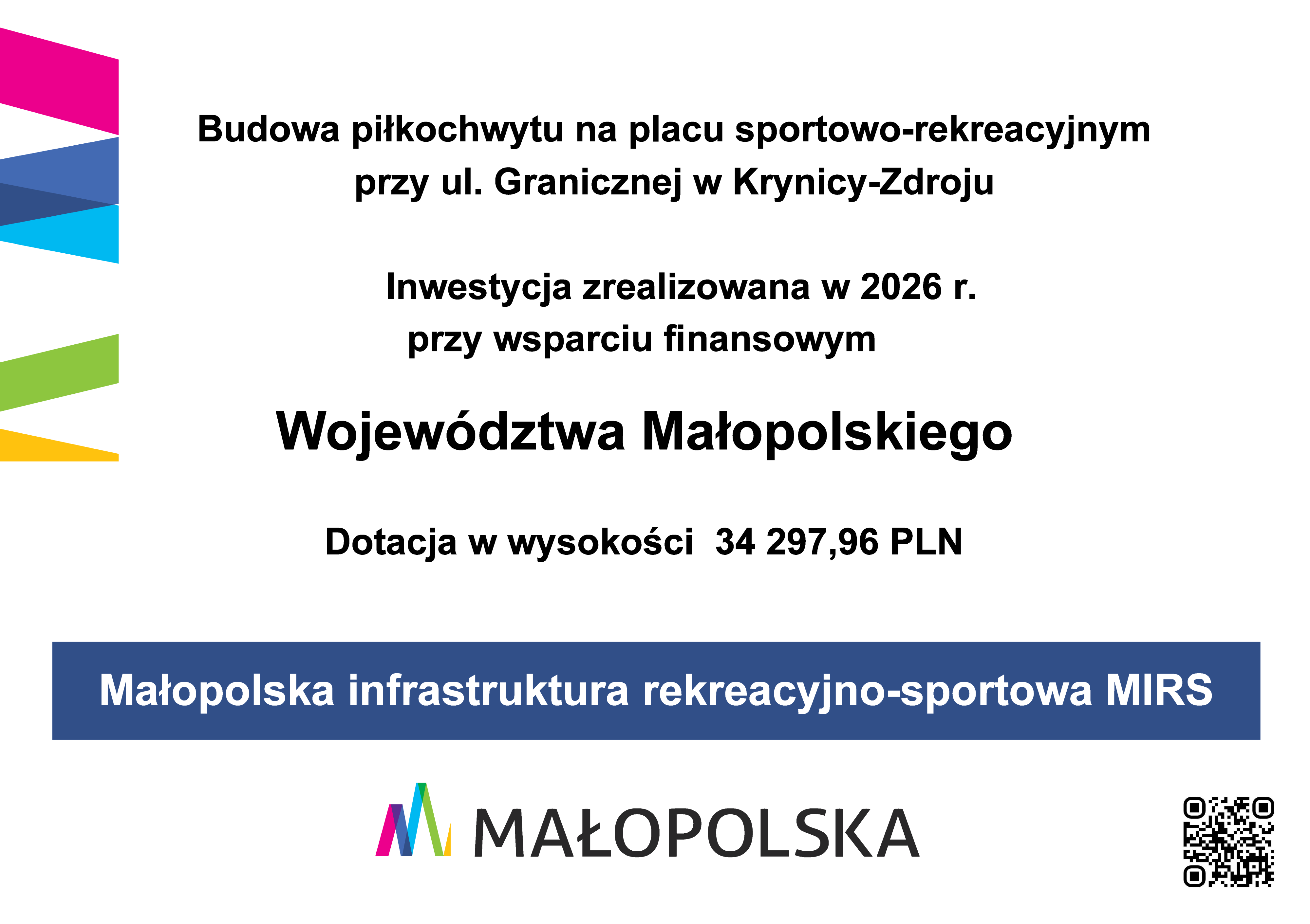 Budowa piłkochwytu na placu sportowo-rekreacyjnym przy ul. Granicznej w Krynicy-Zdroju