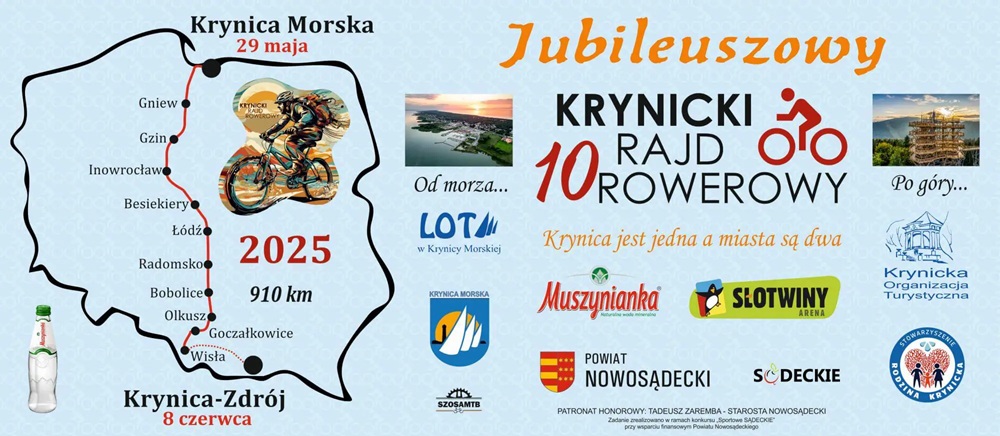 Wyruszył Jubileuszowy 10. Krynicki Rajd Rowerowy