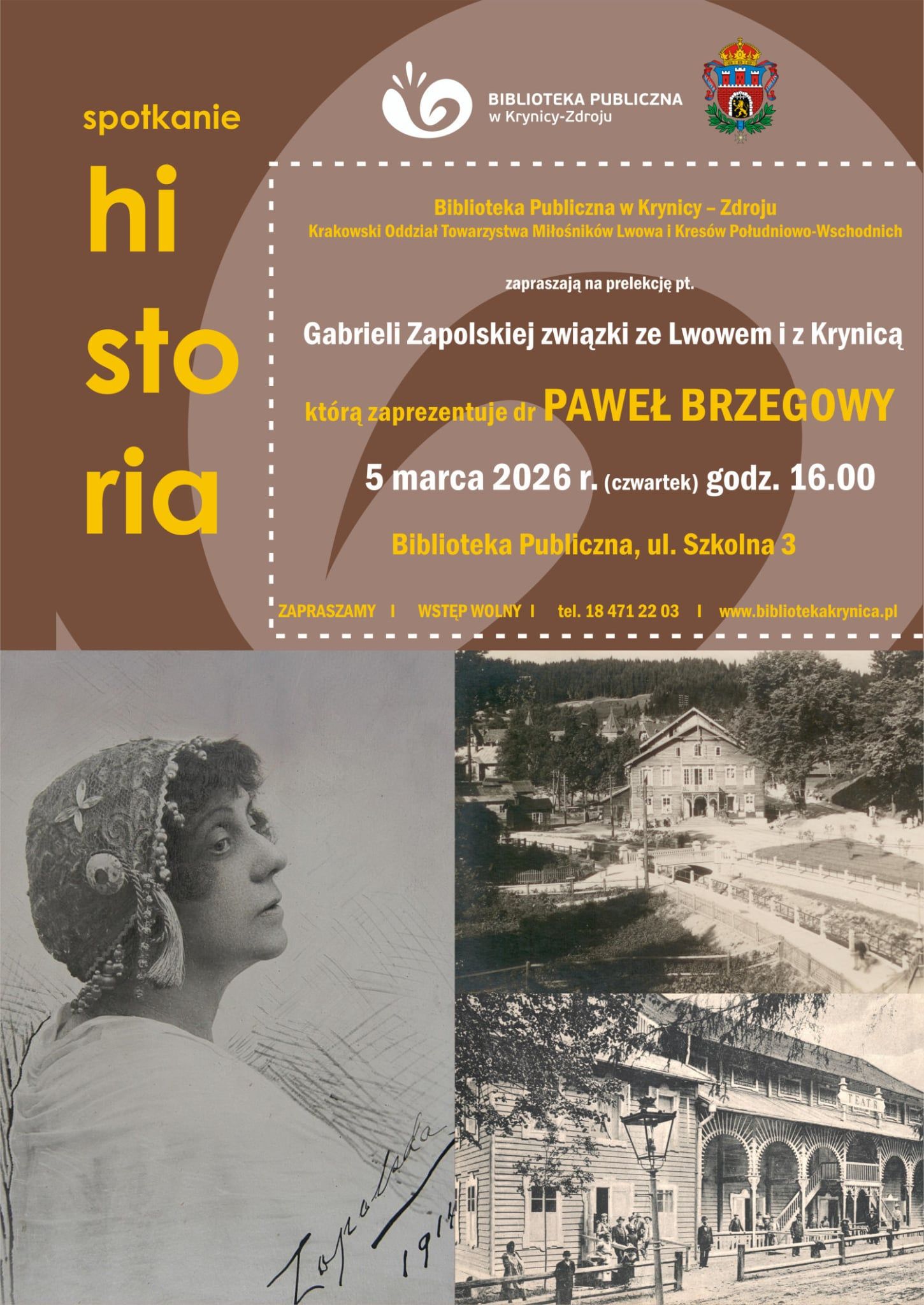 Prelekcja pt. Gabrieli Zapolskiej związki ze Lwowem i z Krynicą