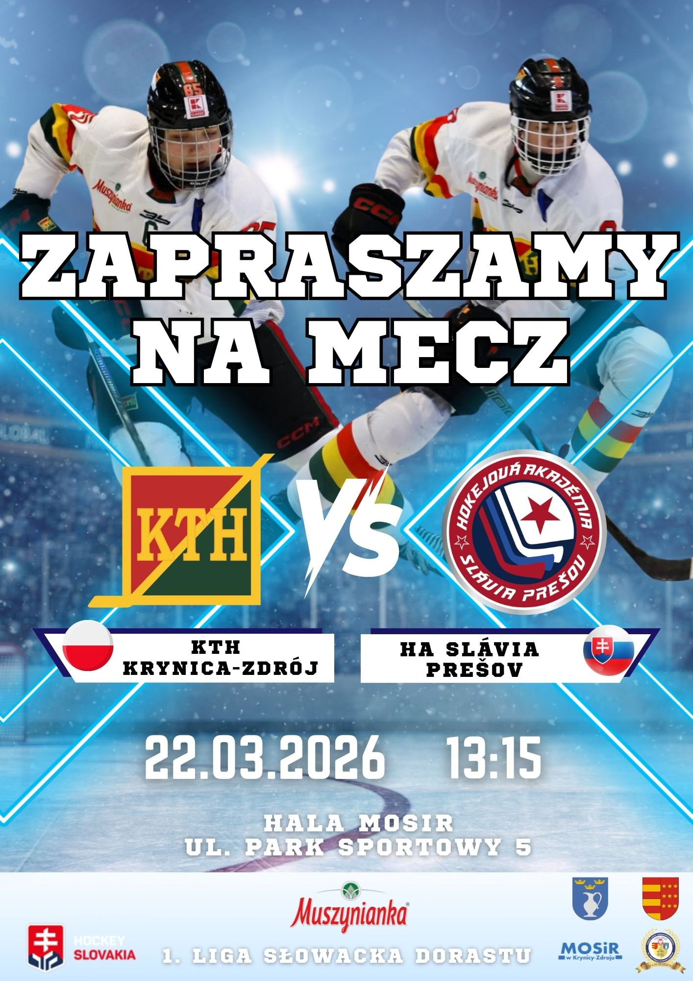 Mecz hokejowy  1. Ligi Słowackiej Dorastu