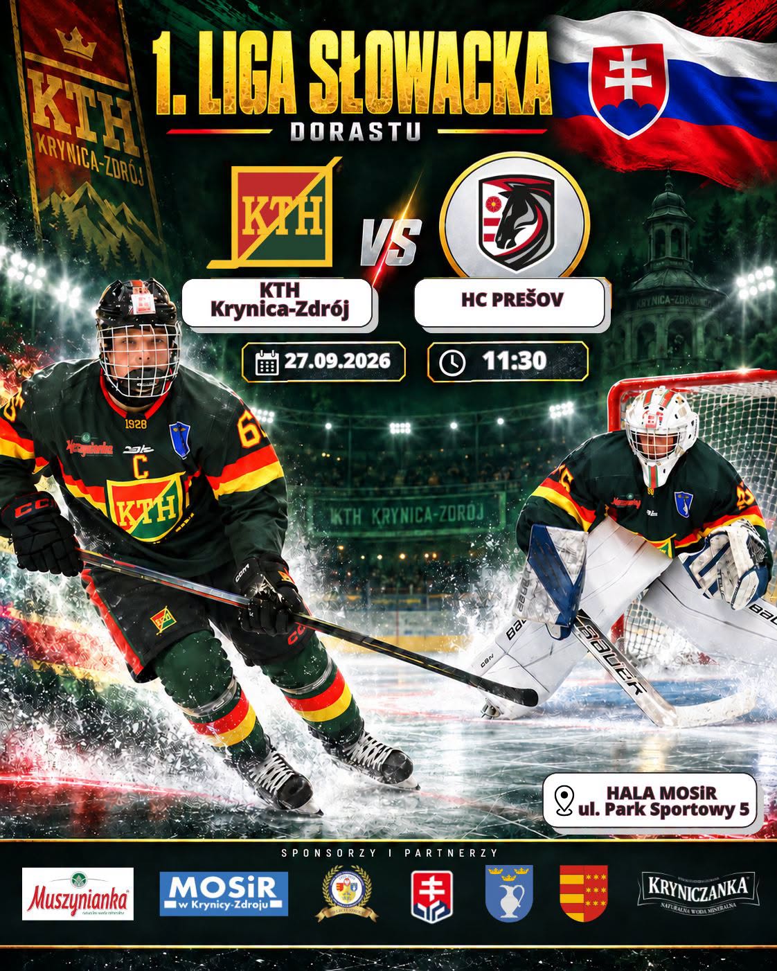 1. Liga Słowacka Dorastu: KTH Krynica-Zdrój vs HC Presov